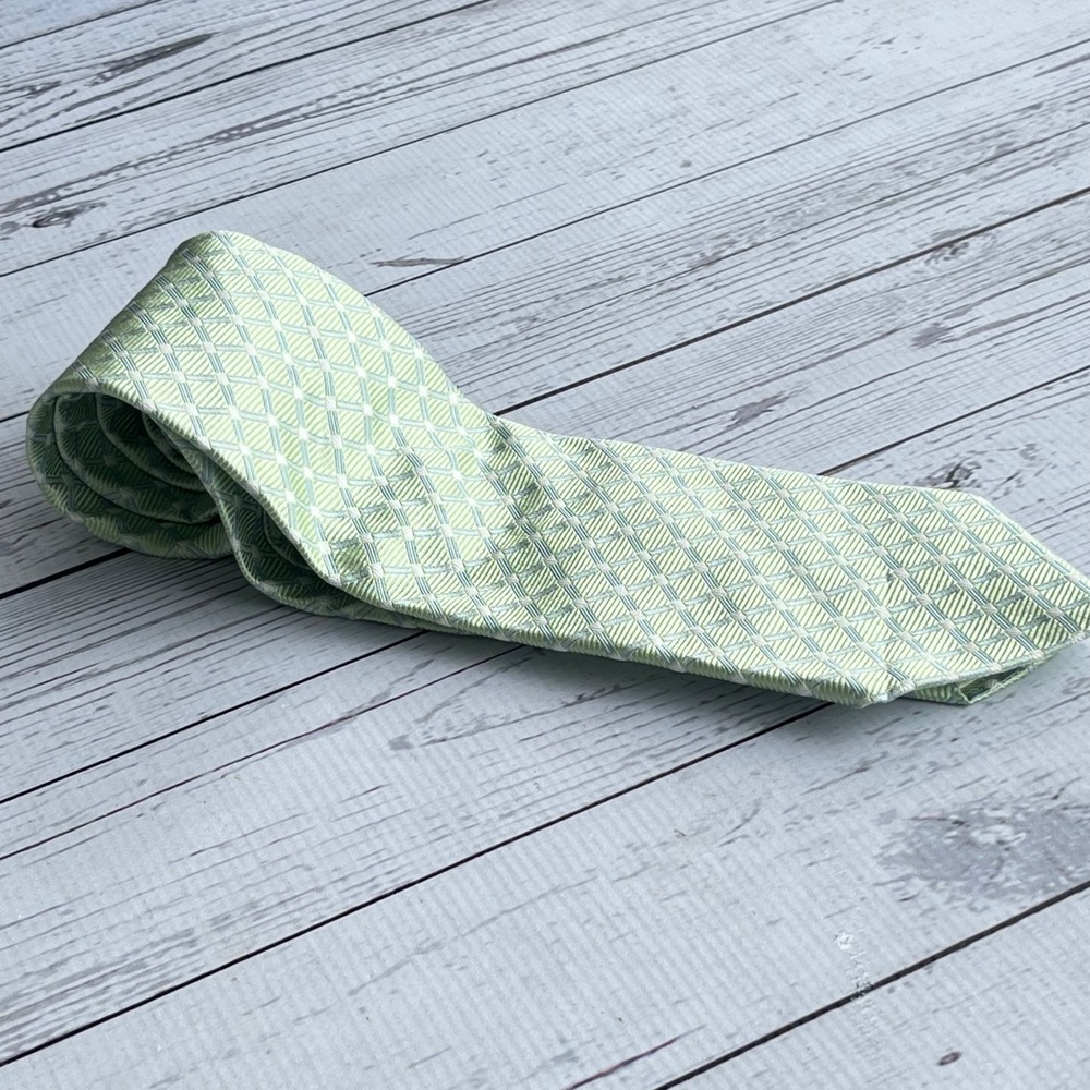 Brooks Brothers NEW 346 Mens Silk Tie Green Diamond Lattice USA Corpcore Preppy
